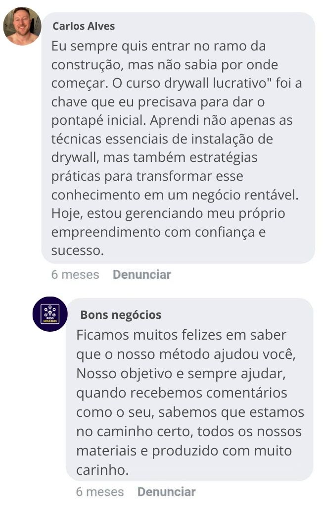 Depoimentos reais de compradores do curso