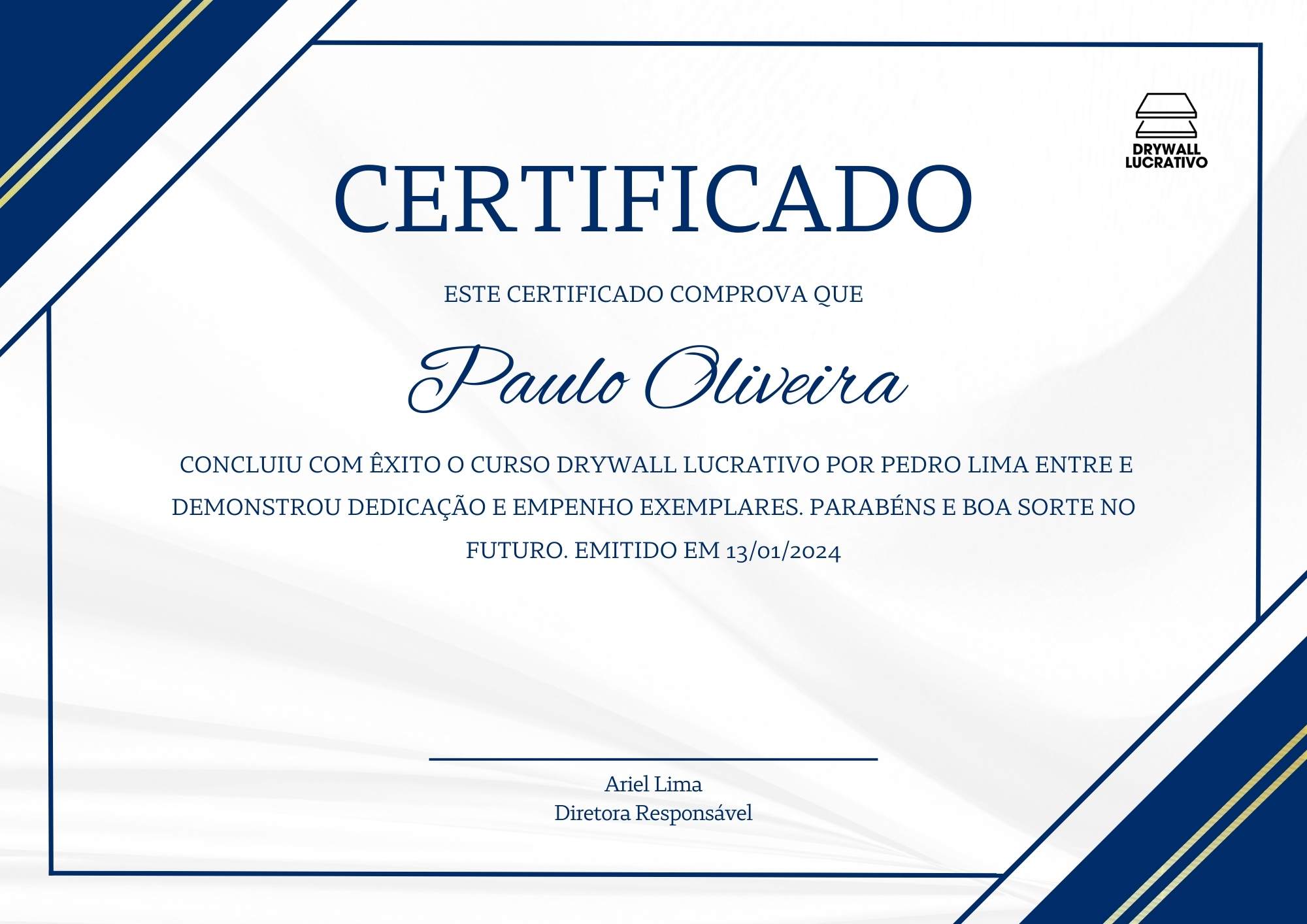 Modelo do certificado digital de participação